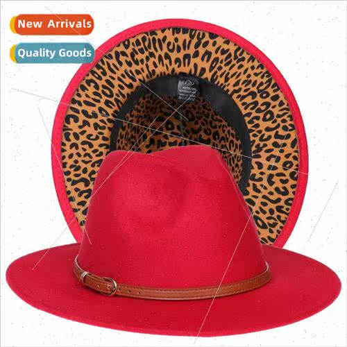 2021 new new leopard print color blocking bowler hat autumn