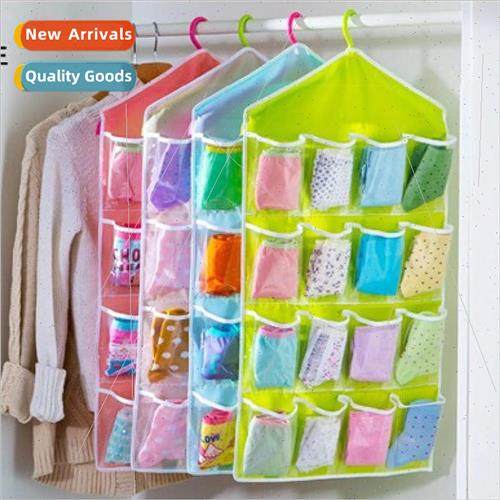 Organizers hanging bags behind the closet door wall mounted