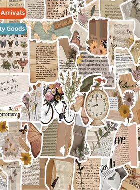 50 pcs of minimalist retro stickers handbook cell phone case