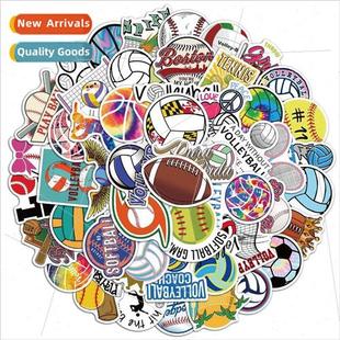 50 pieces/2 ball sports graffiti stickers rugby volleyball s