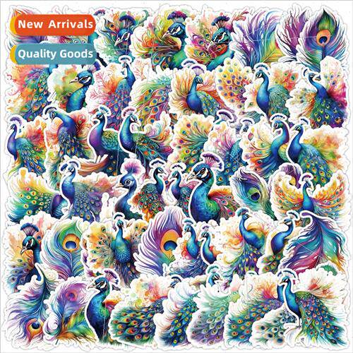 50 colorful peacock graffiti stickers cell phone computer wa