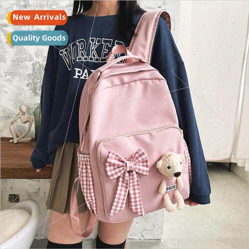 Bow Bear Shoulder Bag New Korean Cute Bear Backpack Campus M