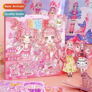 Teenage girl dress up sticker book four seasons journey seco