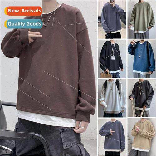 Fake two pieces sweater men long-sleeved splicing ins nd thi