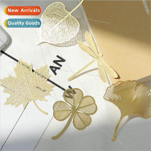 Leaf bookmarks fine grain leaf vein brass bookmarks sycamore