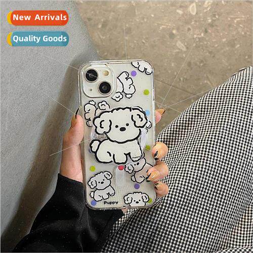 ins colorful polka dots cute puppy 适用 apple 14 phone case