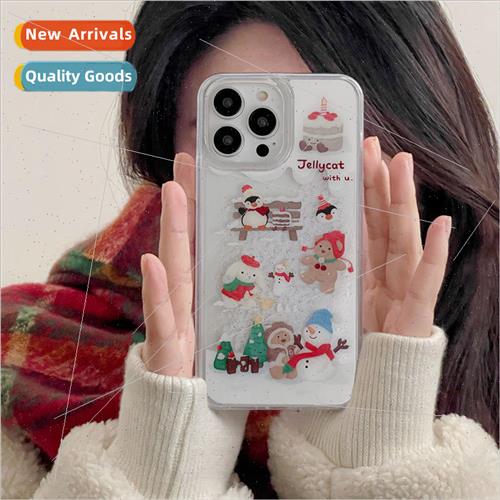 Penguin Bear Quicksand IPhone15ProMax Snowman Apple 13/14 PR