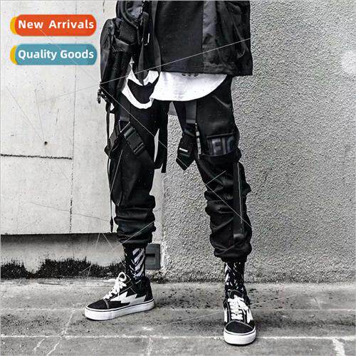 function wind pants mens fall and winter paratrooper drawstr