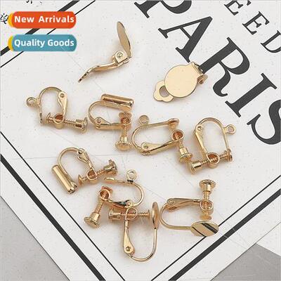 Copper plating 18K gold adjustable without ear holes screw e
