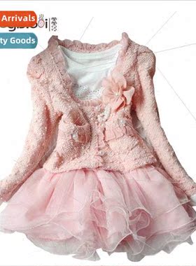 Childrens clothing spring spring and fall  new girls lace sk