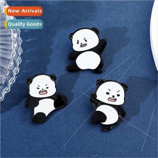 panda metal badge Cute cartoon kung person creative