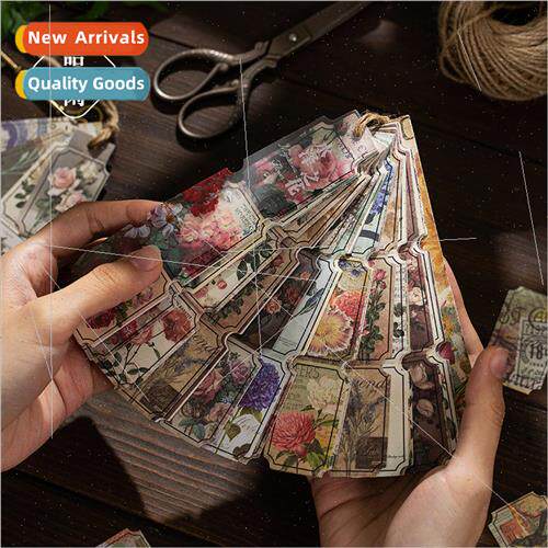 Shaped stickers cilian rose series vintage plant handbook DI