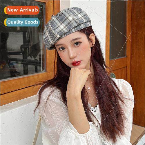 Hundreds of new British color combination plaid beret childr