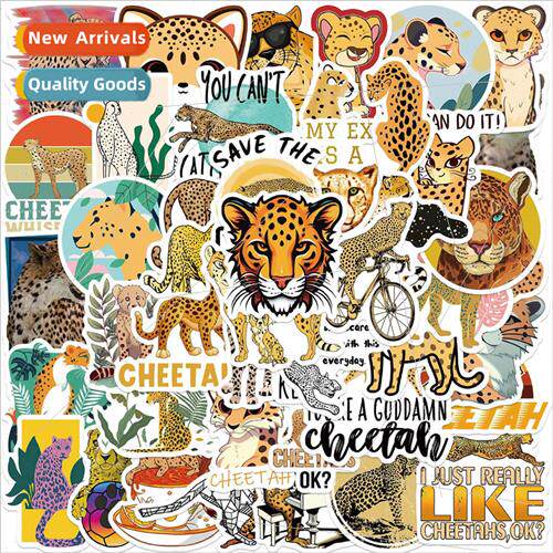 50 cartoon cheetah graffiti stickers decorative guitar noteb
