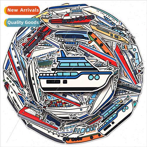 50 cartoon ship children stickers transportation waterproof