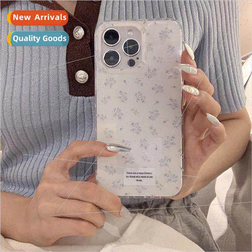 Korean  ins blue small broken flowers 适用 iPhone13/14ProMax