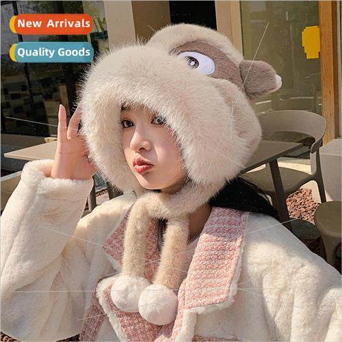 Cartoon cute cow cow ears ear protection hat girl students f