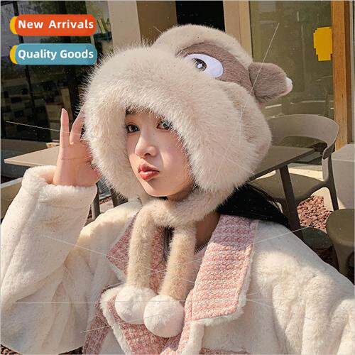 Cartoon cute cow cow ears ear protection hat girl students f