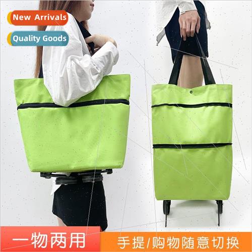 Convenient Foldable Drag Wheel Bags Supermarket Shopping Bag