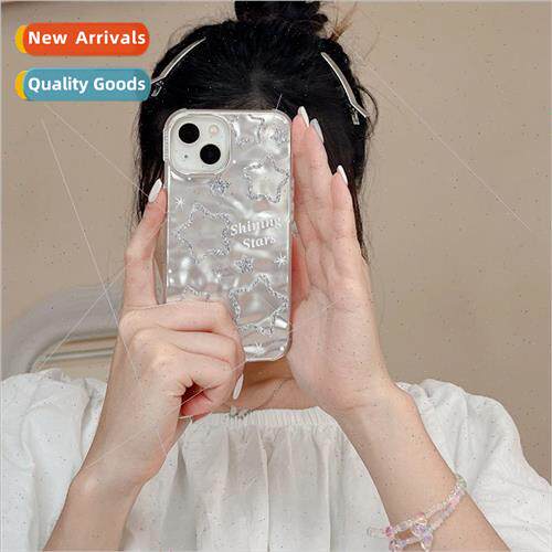 INS personalized glitter stars 适用 iPhone 14 case 15ProMax