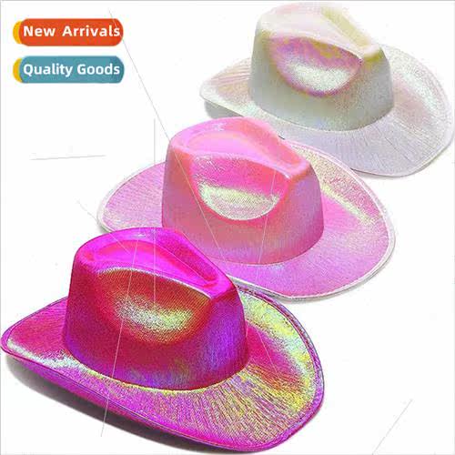 Halloween Carnival Party Pink Fluorescent Colorful Cowboy Ha