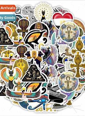 Egypt pharaoh 50 good luck stickers yama pyramid cat primiti