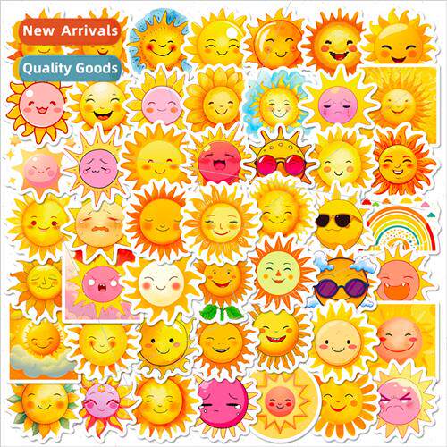 50 cartoon sun stickers doodle sun emoticon cute smiley face