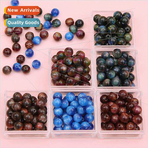 8-12mm resin yarn gold colored willow straight hole round be