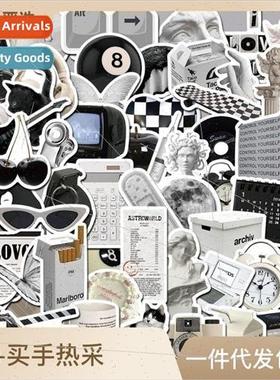 61 black and white minimalist  graffiti stickers can be deco
