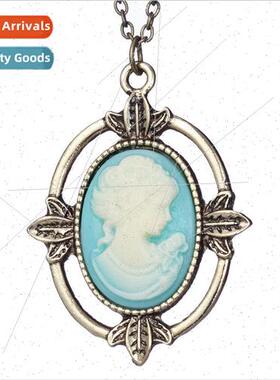 Vampire Diaries Catherine Gemstone Necklace Beauty Head Pend