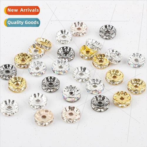 50pcs  electroplating inlaid white diamond wheel drill circl