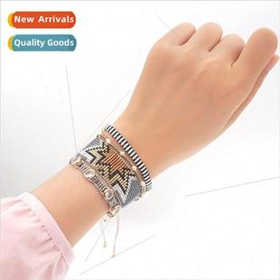 Ethnic  natural pearls with diamonds beaded Japanese rice be