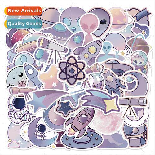 50 Purple Planet Alien Rocket Doodle Stickers DIY ggage Scoo
