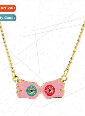 Movie Peripherals na Lovegood Cute Glasses Necklace Pendant