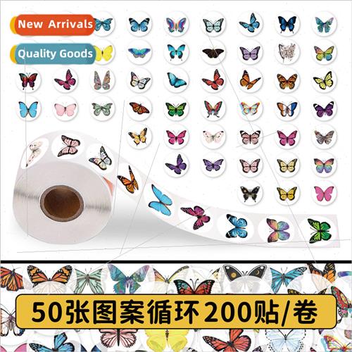 200 Stickers Butterfly Roll Roll Stickers Cute Colorful Dazz