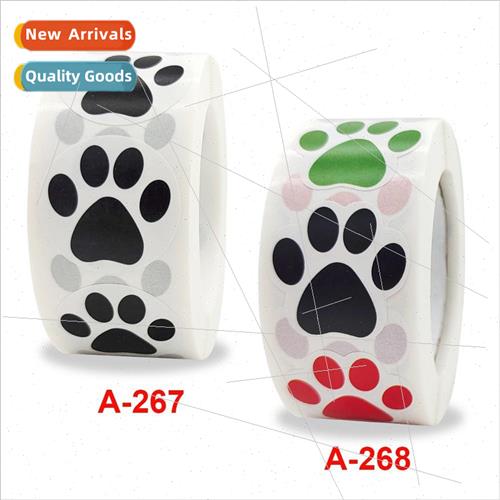 Rolls of pet dog paw stickers self adhesive labels animal sh