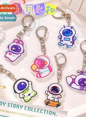 Cartoon astronaut keychain cute acrylic spaceman decorative