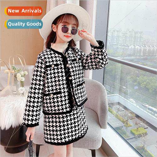Childrens college  jacket half-body skirt two-piece girls su