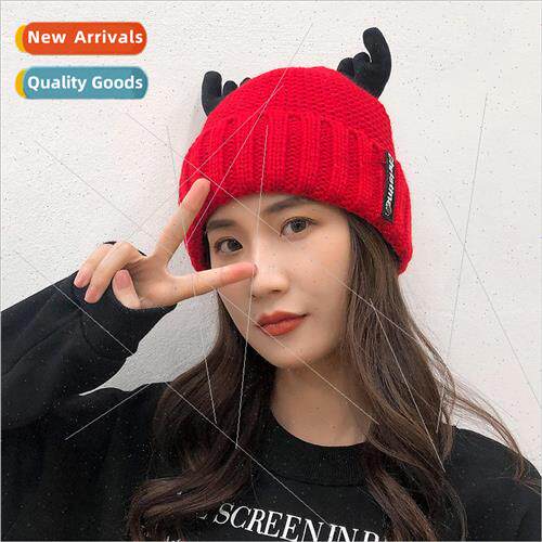 Hat female fall and winter Korea Christmas antlers wool cap
