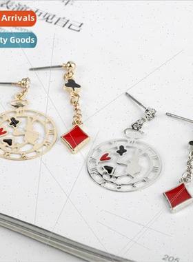 Hot  Alice in Wonderland asymmetric rabbit playing cards hol