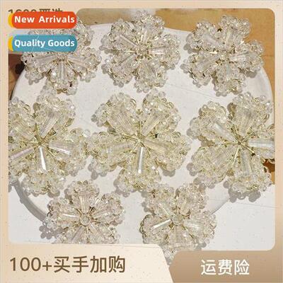 ght luxury temperament exaggerated crystal snowflake flowers
