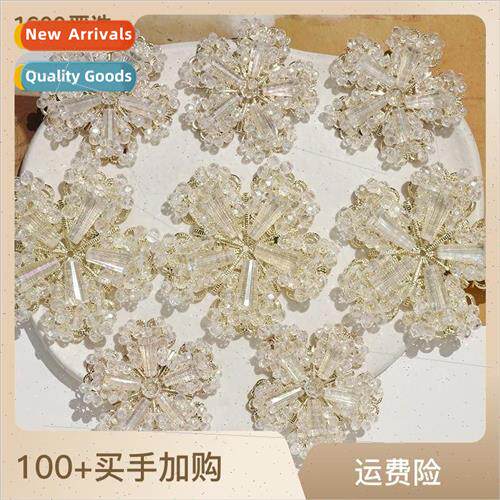 ght luxury temperament exaggerated crystal snowflake flowers
