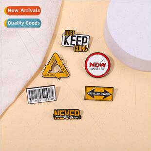 Brooch design sense of English letters inspirational phrase