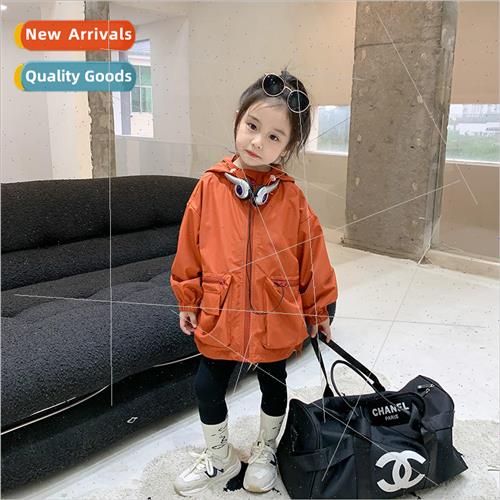 Childrens hooded punching jacket 2023 fall new fried set win