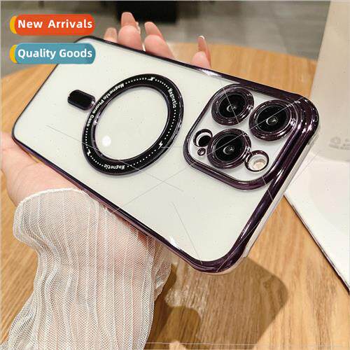 适用 iPhone14Pro phone case transparent plating four corners