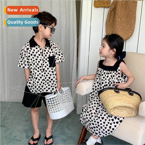 Child brother and sister suit 2023 summer  boys and girls Ko