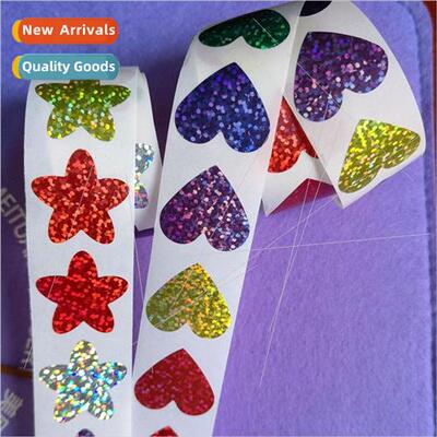 500/roll laser glitter star stickers love roll roll stickers