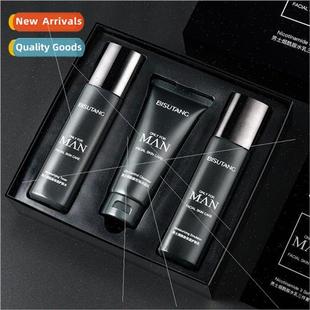 Mens niacinamide water milk three-piece set hydration moistu