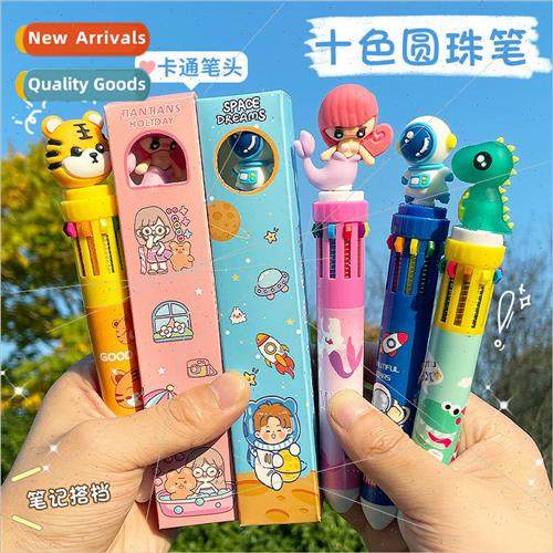 Cartoon boxed ten color pen student handbook click pen high