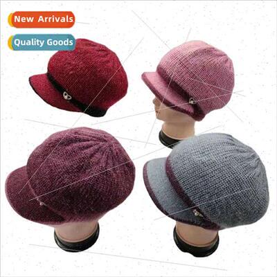 Woolen yarn Yuanbao needle hat brim womens hat or moms hat